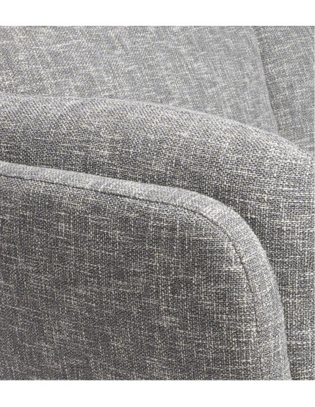 Canapé 3 places en tissu gris chiné confortable