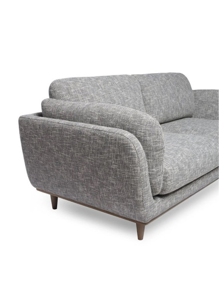 Canapé 3 places en tissu gris chiné confortable