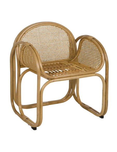 Fauteuil de repas en rotin avec coussin
