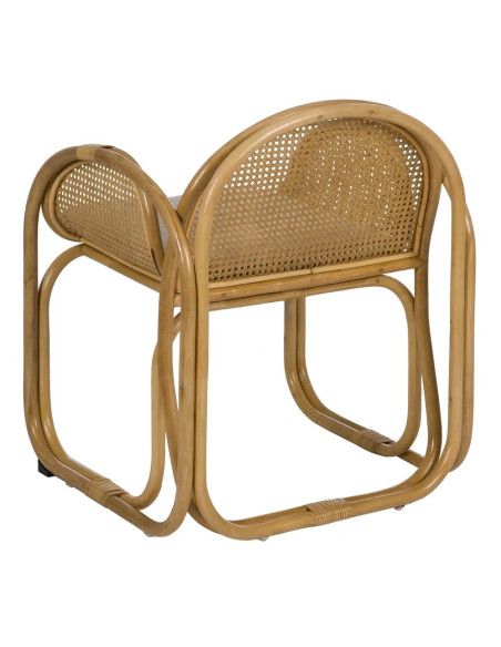 Fauteuil de repas en rotin avec coussin