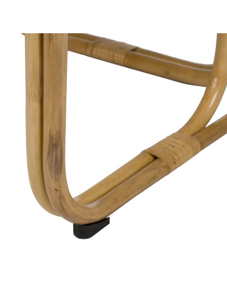Fauteuil de repas en rotin avec coussin