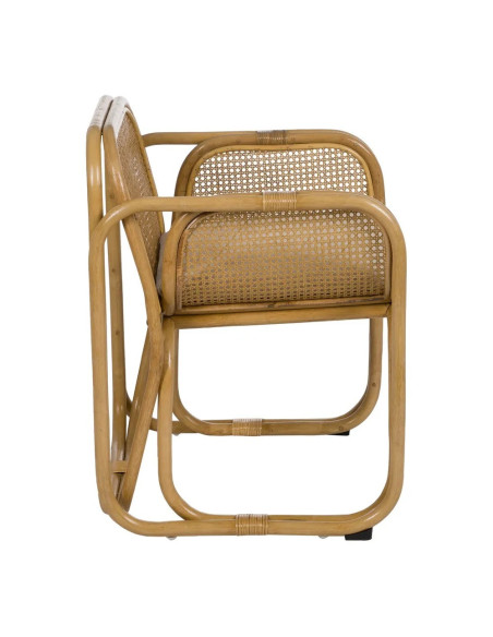 Fauteuil de repas en rotin avec coussin