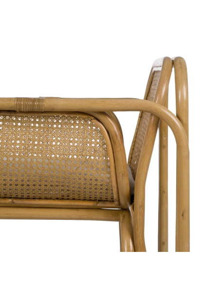 Fauteuil de repas en rotin avec coussin