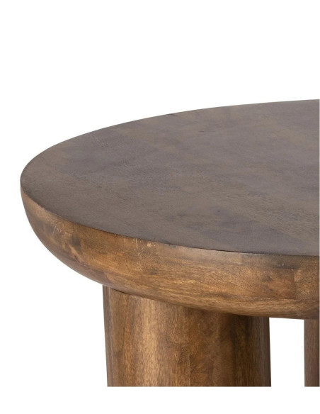 Table basse ronde en manguier teinté