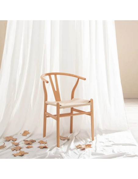 Chaise dossier arrondi en bois de hêtre