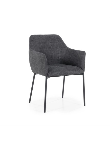 Fauteuil en tissu et métal Paul