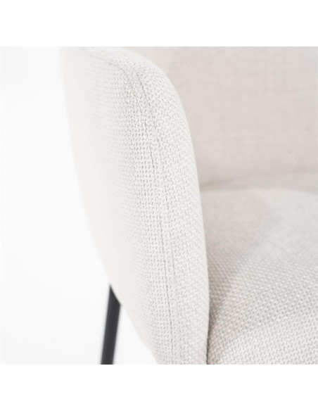 Fauteuil en tissu et métal Paul
