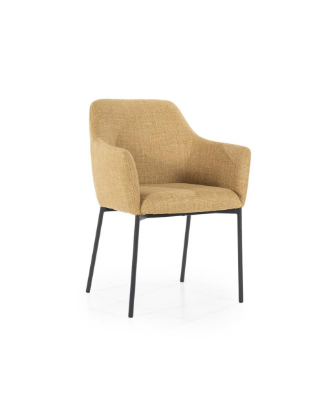 Fauteuil en tissu et métal Paul