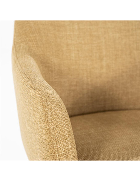 Fauteuil en tissu et métal Paul