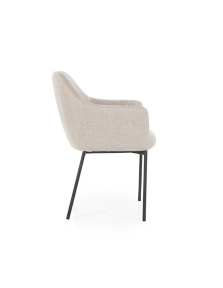Fauteuil en tissu et métal Paul