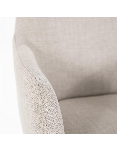 Fauteuil en tissu et métal Paul