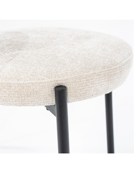 Lot de 2 chaises de repas en tissu et métal Oasis