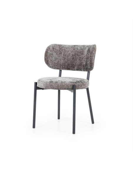 Lot de 2 chaises de repas en tissu et métal Oasis