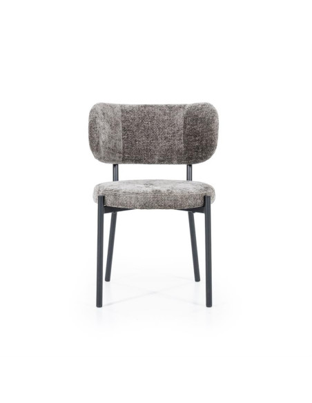 Lot de 2 chaises de repas en tissu et métal Oasis