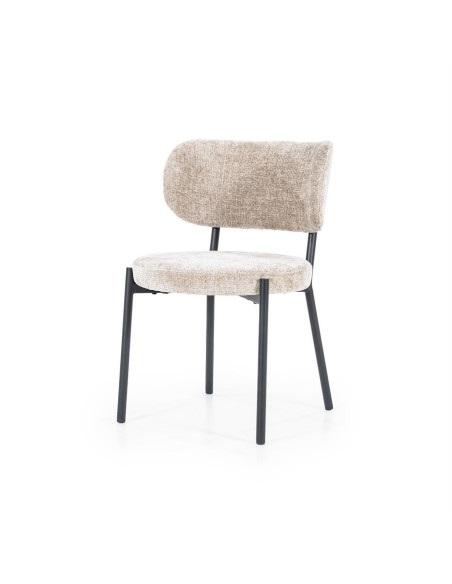 Lot de 2 chaises de repas en tissu et métal Oasis