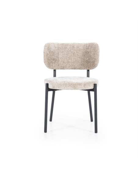 Lot de 2 chaises de repas en tissu et métal Oasis