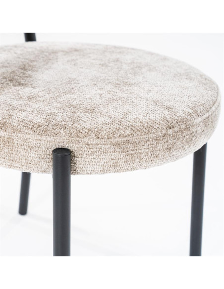 Lot de 2 chaises de repas en tissu et métal Oasis