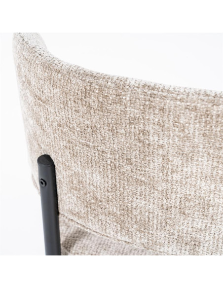Lot de 2 chaises de repas en tissu et métal Oasis