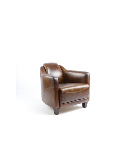 Fauteuil club en cuir vintage Gentleman