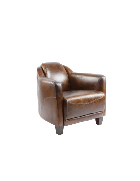 Fauteuil club en cuir vintage Gentleman