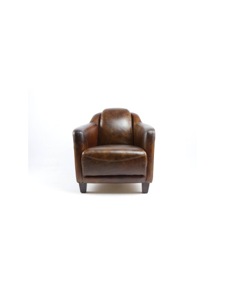 Fauteuil club en cuir vintage Gentleman