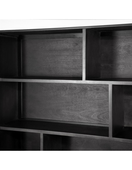 Grande bibliothèque en manguier et métal 4 portes Rémi