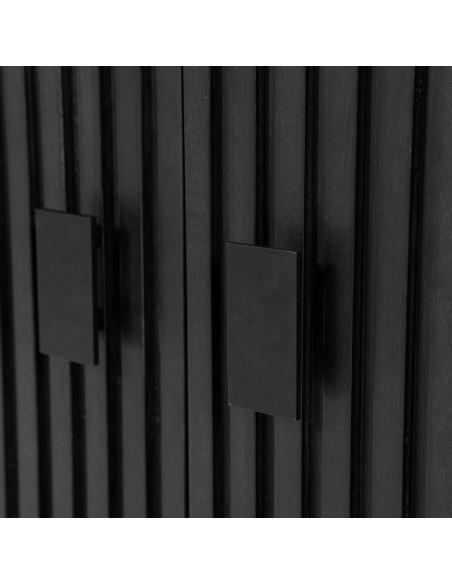Grande bibliothèque en manguier et métal 4 portes Rémi