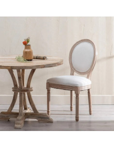 Chaise médaillon bouleau et...