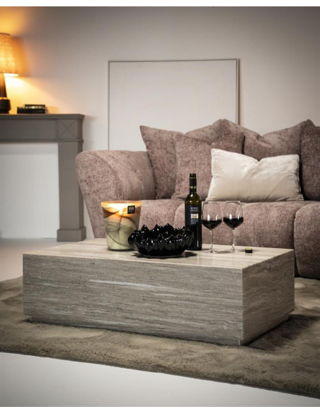 Table de salon rectangulaire en marbre Vince