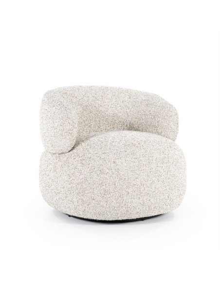 Fauteuil lounge boule en tissu Maeve
