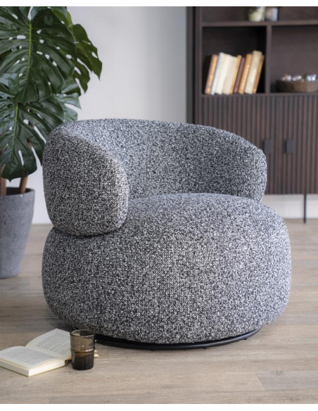 Fauteuil lounge boule en tissu Maeve