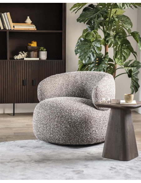 Fauteuil lounge boule en tissu Maeve