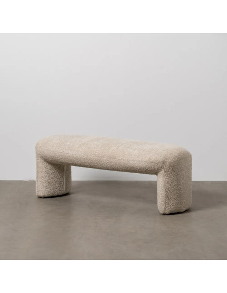 Banquette rembourrée en tissu bouclette