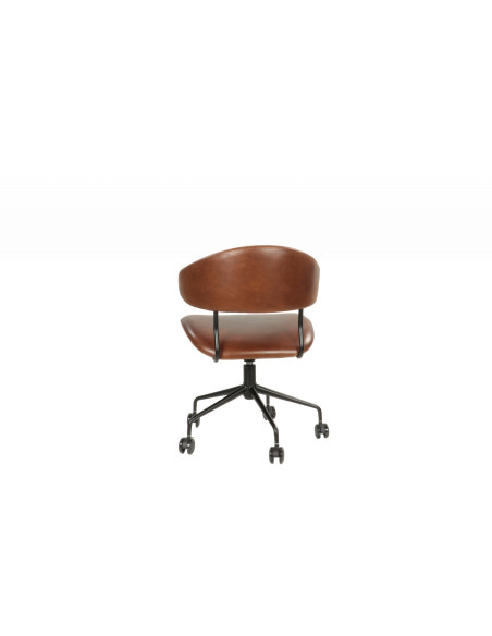 Fauteuil de bureau en cuir pivotant sur roulettes