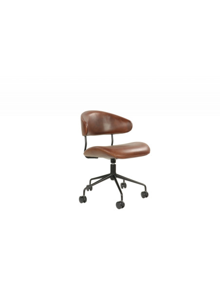 Fauteuil de bureau en cuir pivotant sur roulettes