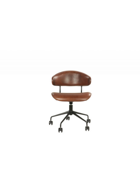 Fauteuil de bureau en cuir pivotant sur roulettes