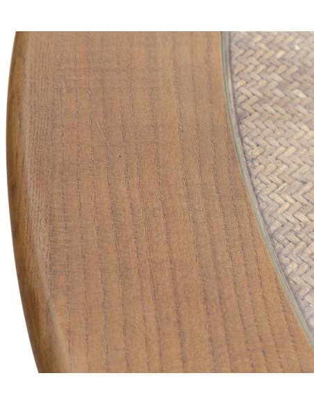 Table de cuisine ronde en chêne massif pied balustre