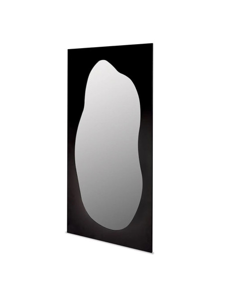 Grand miroir style organique avec encadrement bois