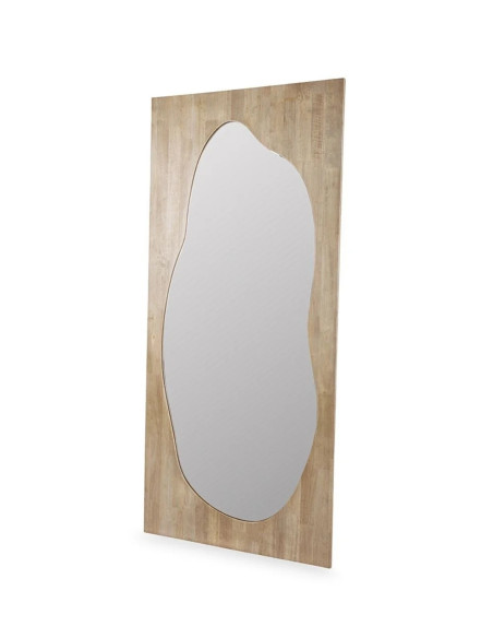 Grand miroir style organique avec encadrement bois