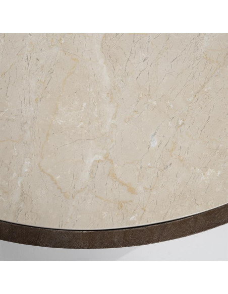 Lot de 2 tables basses en marbre et manguier Hazel