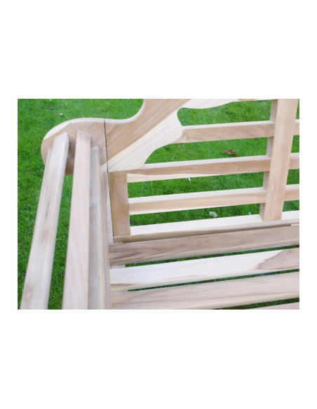 Banc de jardin en bois de teck brut Malboro 166 cm