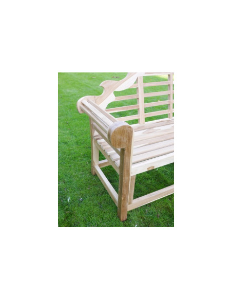 Banc de jardin en bois de teck brut Malboro 166 cm