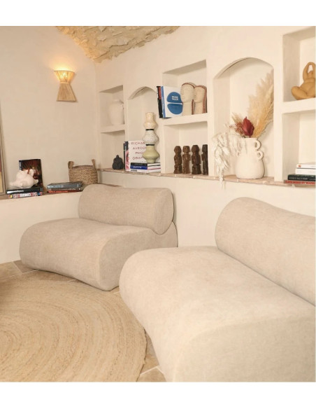 Fauteuil confortable bas en tissu