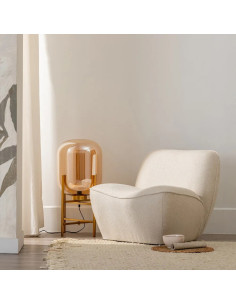 Fauteuil relax bas en tissu...