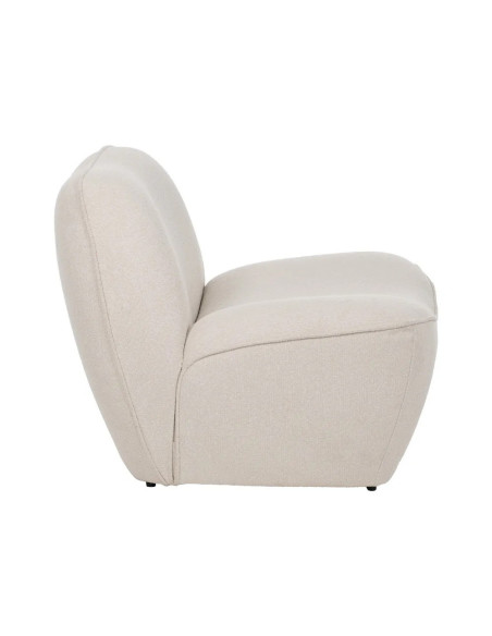 Fauteuil relax bas en tissu clair