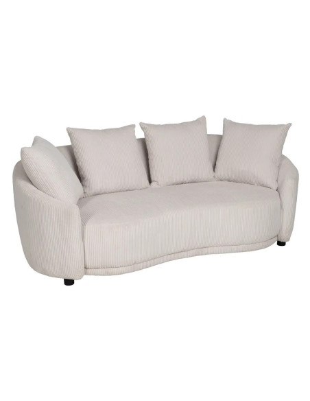 Canapé 3 places arrondi en tissu velours côtelé