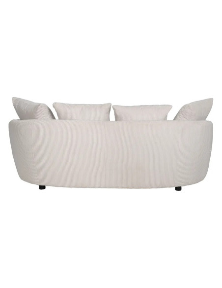 Canapé 3 places arrondi en tissu velours côtelé
