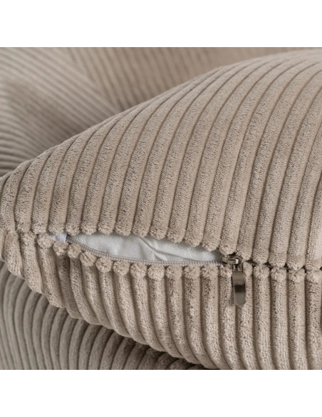 Canapé 3 places arrondi en tissu velours côtelé