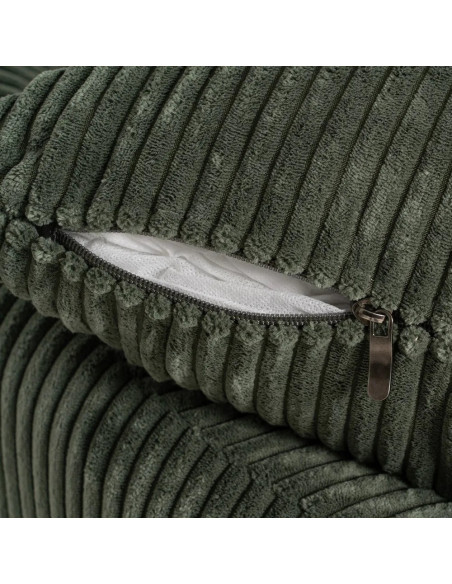 Canapé 3 places arrondi en tissu velours côtelé