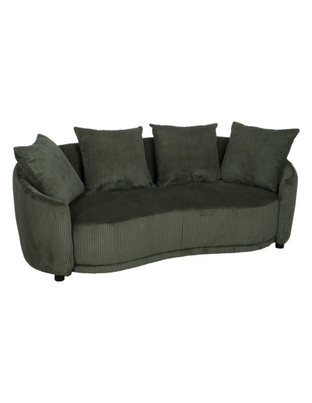 Canapé 3 places arrondi en tissu velours côtelé